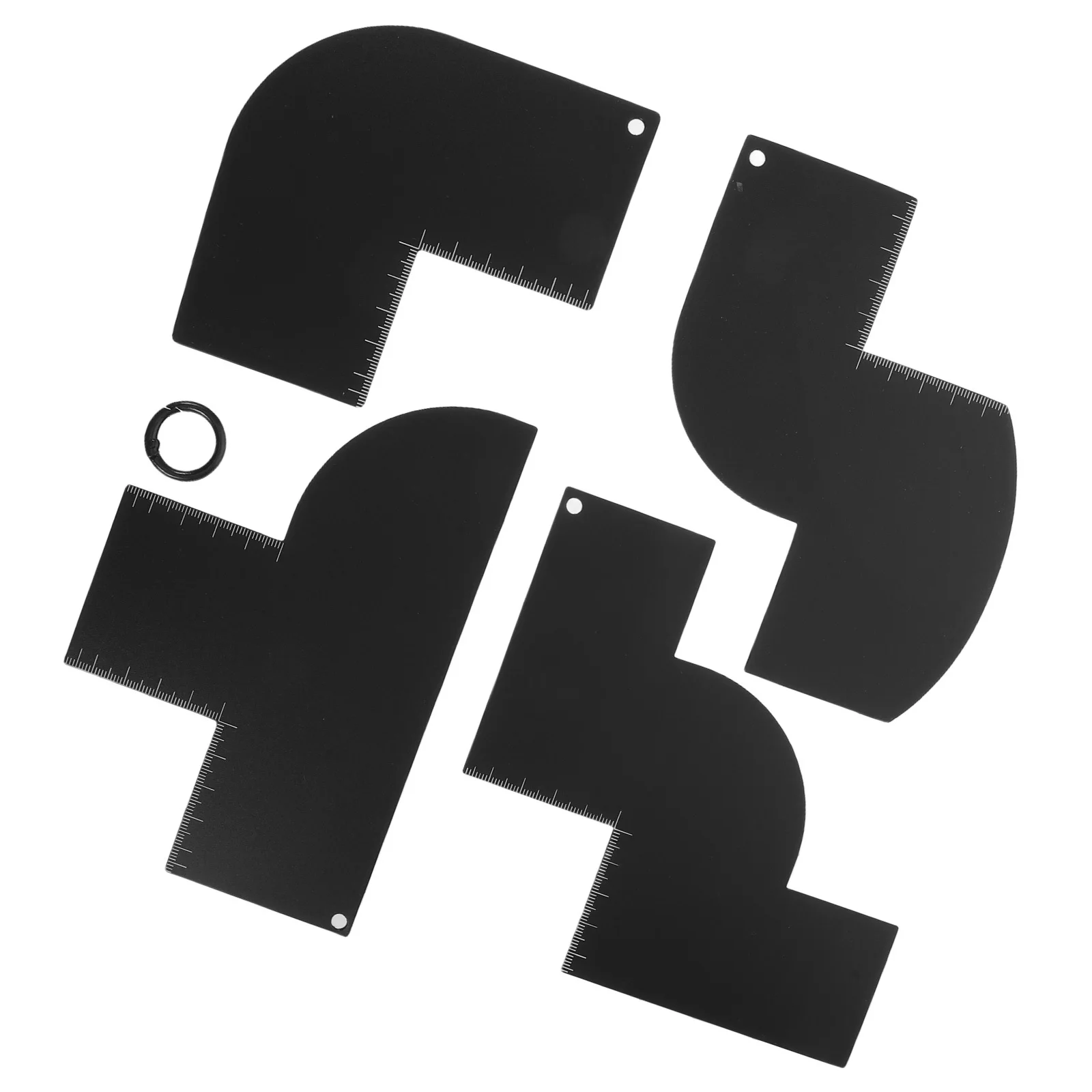 

1Set Reusable Hairline Shaper with Measurement Beard Styling Guide Card Barber Hair Fade Template for Men Beard Design