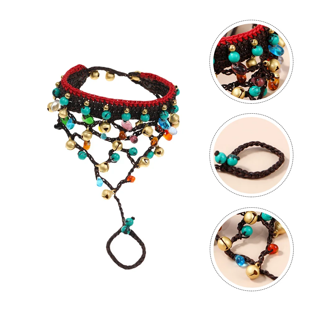 

Bohemian Bracelet Wax Rope Bohemian Style Bracelet Turquoise Copper Bell Charm Handmade Accessories Birthday Gift