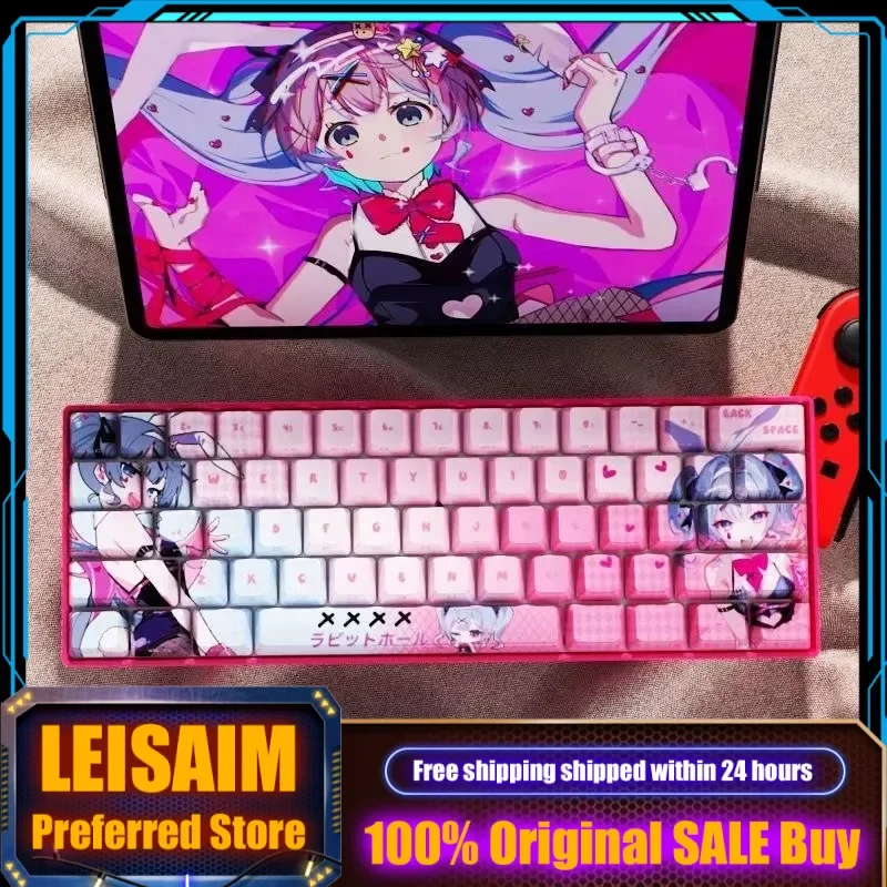 

Cartoon Keycaps Rabbit Hole Themed Mechanical Keyboard Cherry PBT Custom Keycaps PC Gaming Keyboard Accessories Cute Anime Gifts