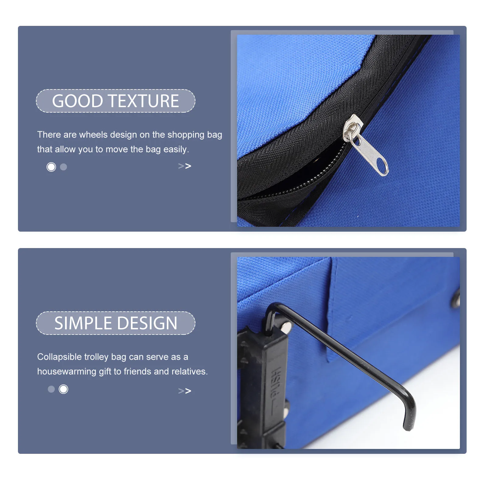 

Foldable Trolley Large Capacity Grocery Shopping Cart With Wheels Reusable Storage For Travel Laundry School Outdoor Foldable