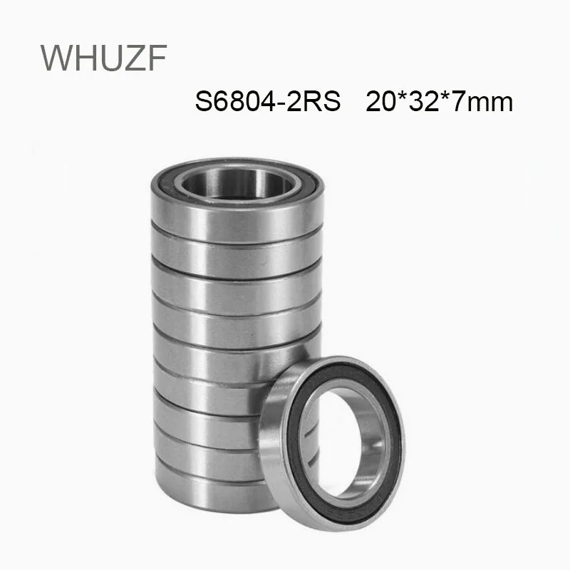 WHUZF 5/10/20PCS S6804RS Bearing 20*32*7 mm ABEC-3 440C Stainless Steel S 6804RS Ball Bearings 6804 Stainless Steel Ball Bearing