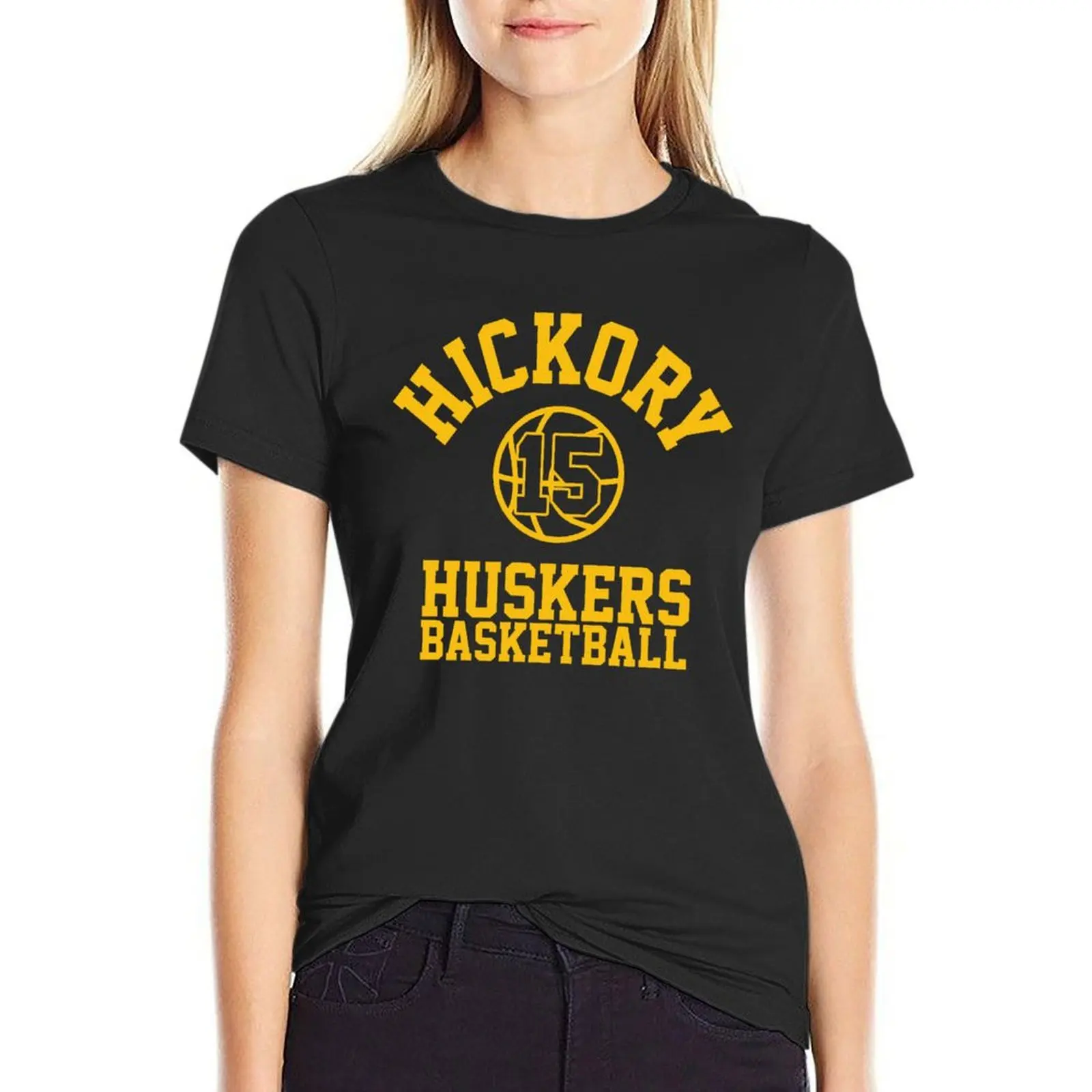 T-shirt de basket-ball pour femmes, Jimmy Chitwood Hickory Huskers, ébauches de sueur douanières, t-shirts drôles