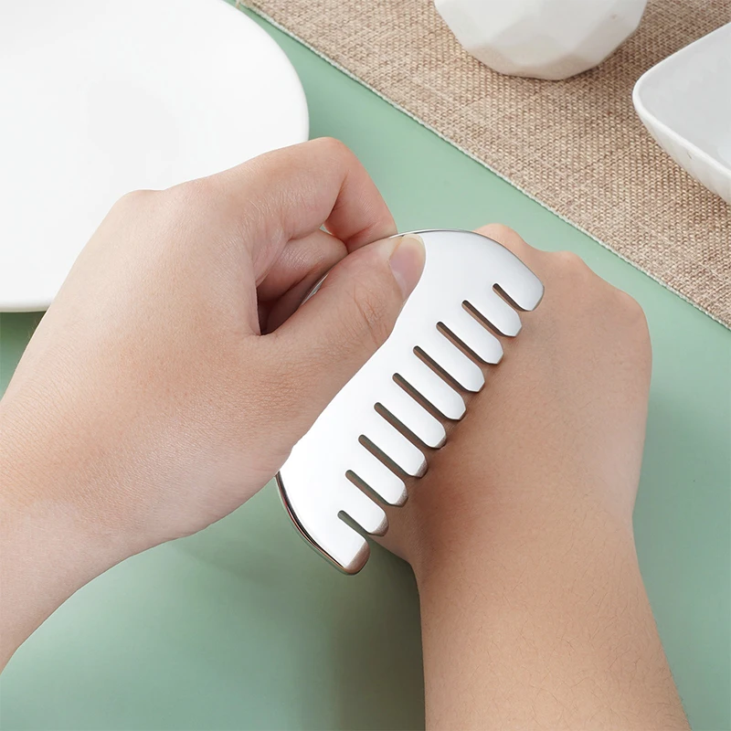 

{MX} Stainless Steel Facial Scraping Board Acupuncture Pen Gua Sha Firming Skin Massage Tool Reflexology Acupressure Bar