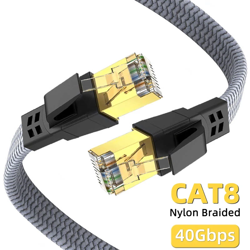40Gbps High Speed Network Cord RJ45 Network Cable 2000MHz High Speed RJ45 Cable For Internet Router Server RJ45 Patch Cable Cord