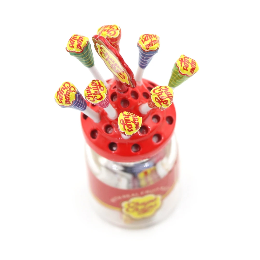 1:12 Cibo in miniatura Dessert Zucchero Mini Lecca-lecca con custodia Porta caramelle per la casa delle bambole 1/12 Mobili da cucina Giocattoli Accessori