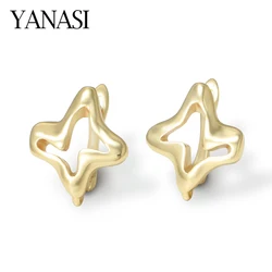1 Pair French Geometry Smooth Earring Hooks 18K Gold/ Rhodium Plated Clasps For DIY Women's Earring Making Supplies Accessories