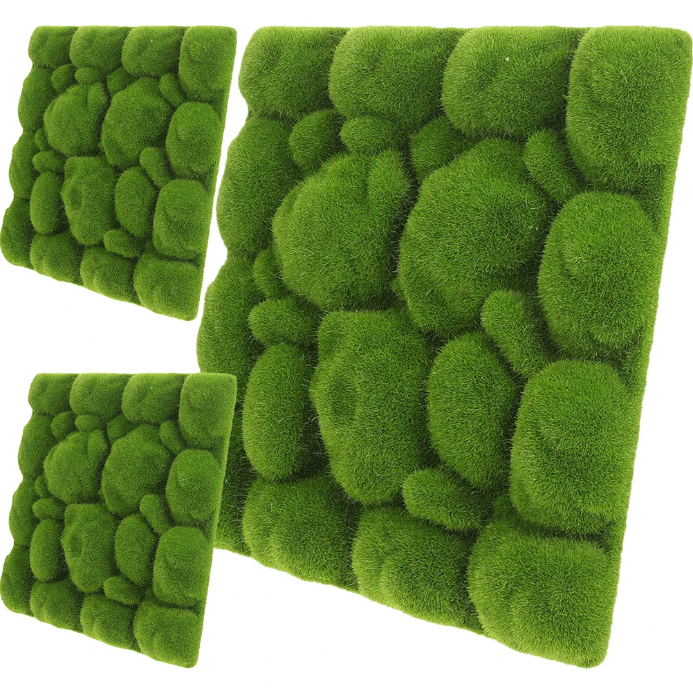

3pcs Artificial Moss Board Decor Simulation Greenery Wall Panel For Indoor Home Wedding Diy Hanging Decor Fake Plants Grass Wall