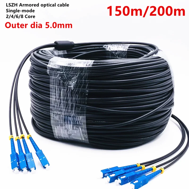 

LSZH Наружный бронированный оптоволоконный кабель, LC, SC, FC, одномодовый, 2-жильный, 4-жильный, 6-жильный, 8-жильный, патч-корд, огнестойкий, 150 м, 200 м