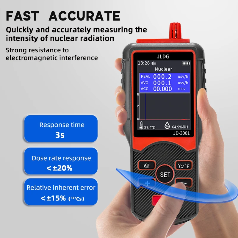 Quality Assurance JD-3001 Geiger Counter Radiation Digital Tester For Medicine