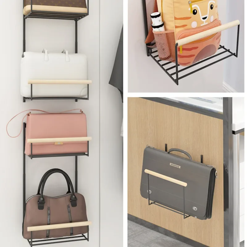 Home Saving Space Student School Bag Storage Rack Office Bag Storage Artifact Multi-functional Wardrobe Hanger Rack