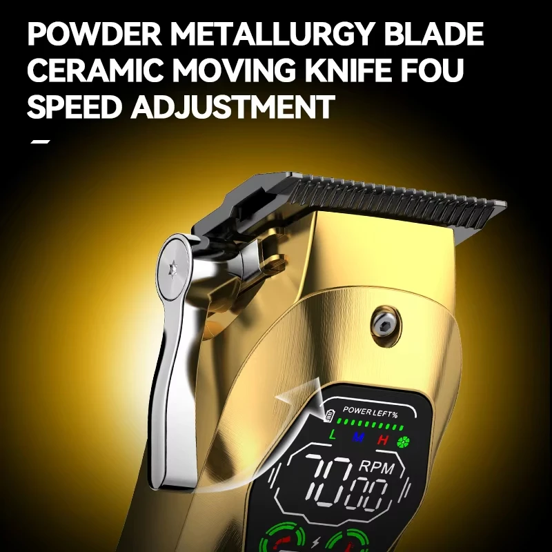 Kemei KM-1698 9000RPM 10W Hair Clippers Professional Electric Hair Trimmer Barber Rechargeable Hair Cutting Machine for Men
