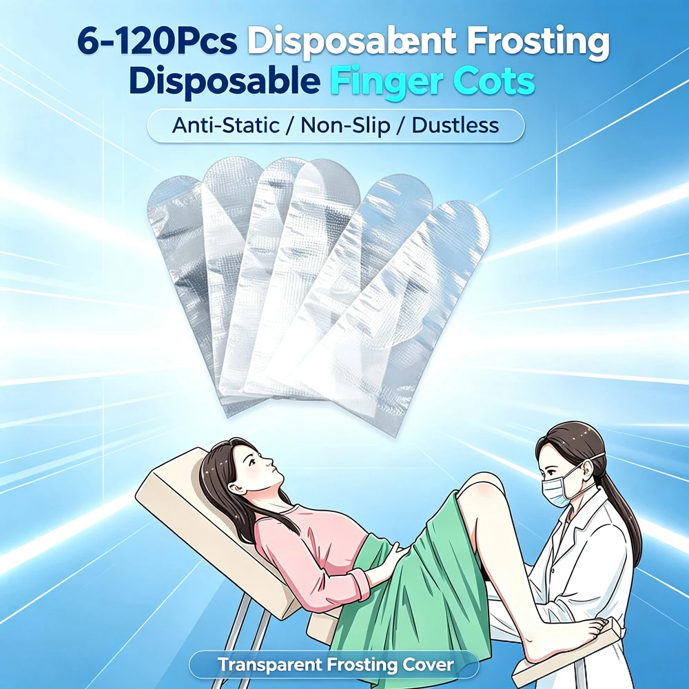 Sterile 6-120Pcs Transparent Frosting Disposable Finger Cover Dustless Non-slip Cover Anti-static Workplace Fingertips Protector
