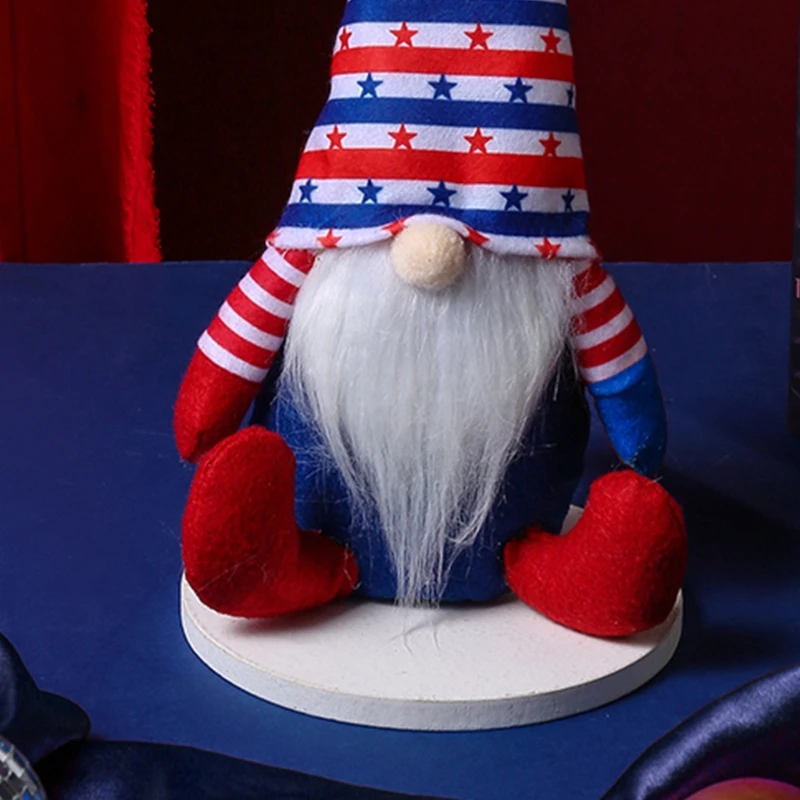 3 Pcs Independence Day Patriotic Gnome Memorial Day Faceless for Doll Tomte Swed X3UC