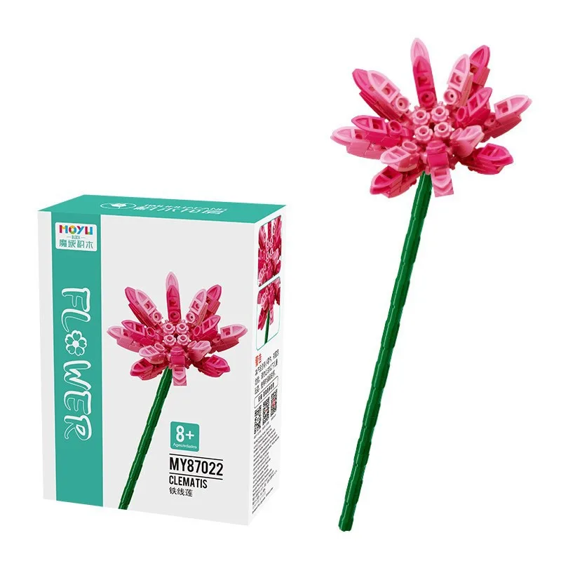 Eternity Building Blocks Bouquet Romantic Bouquet Tulips Rose Lily's Lavender Flower Bricks Home House Ornaments Toys DIY Gift