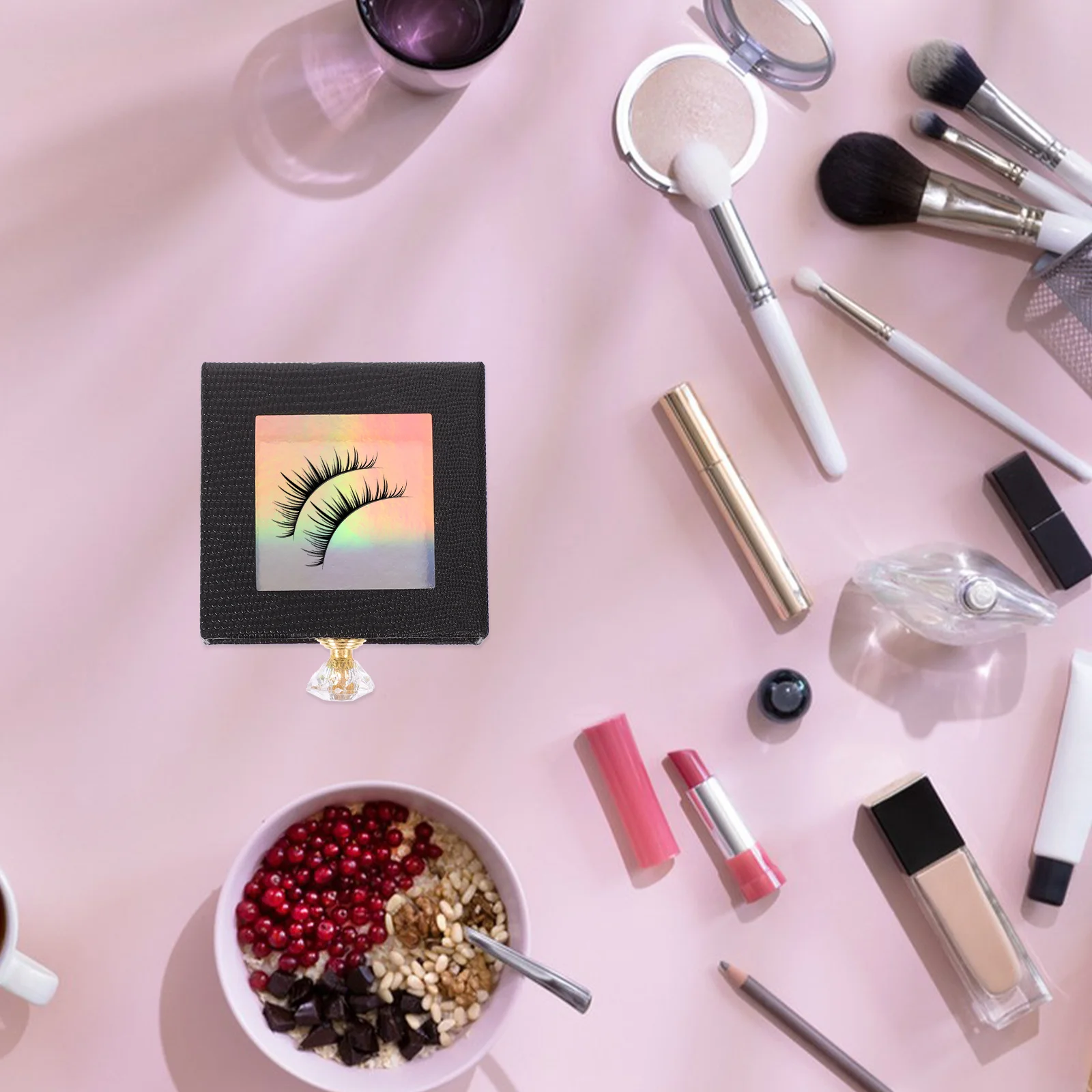 1 pçs caixa de cílios postiços qualidade premium material de placa dura desempenho estável longo tempo de serviço decorativo prático viagem em casa