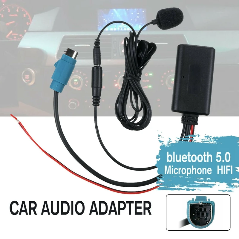 

Car Bluetooth 5.0 Audio HIFI Cable Adaptor Microphone Handsfree For Alpine CD Host