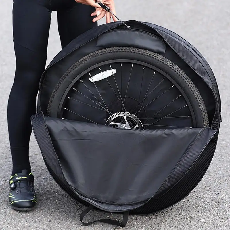 Bike Wheel Cover Bike Travel Bag Internal PE Board Protection For Road Bike MTB Wheel Set With Handle Detachable Shoulder Strap