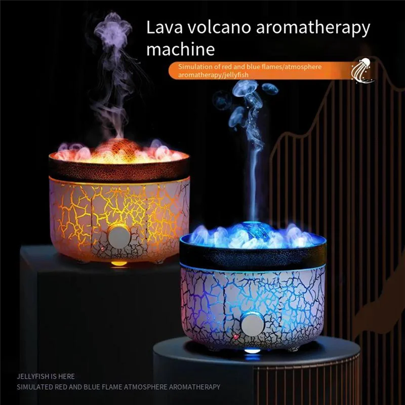 BBNV-560ML Увлажнители для ароматерапии Диффузоры 3D Увлажнитель воздуха с имитацией пламени Кольцо для дыма Спрей для комнаты