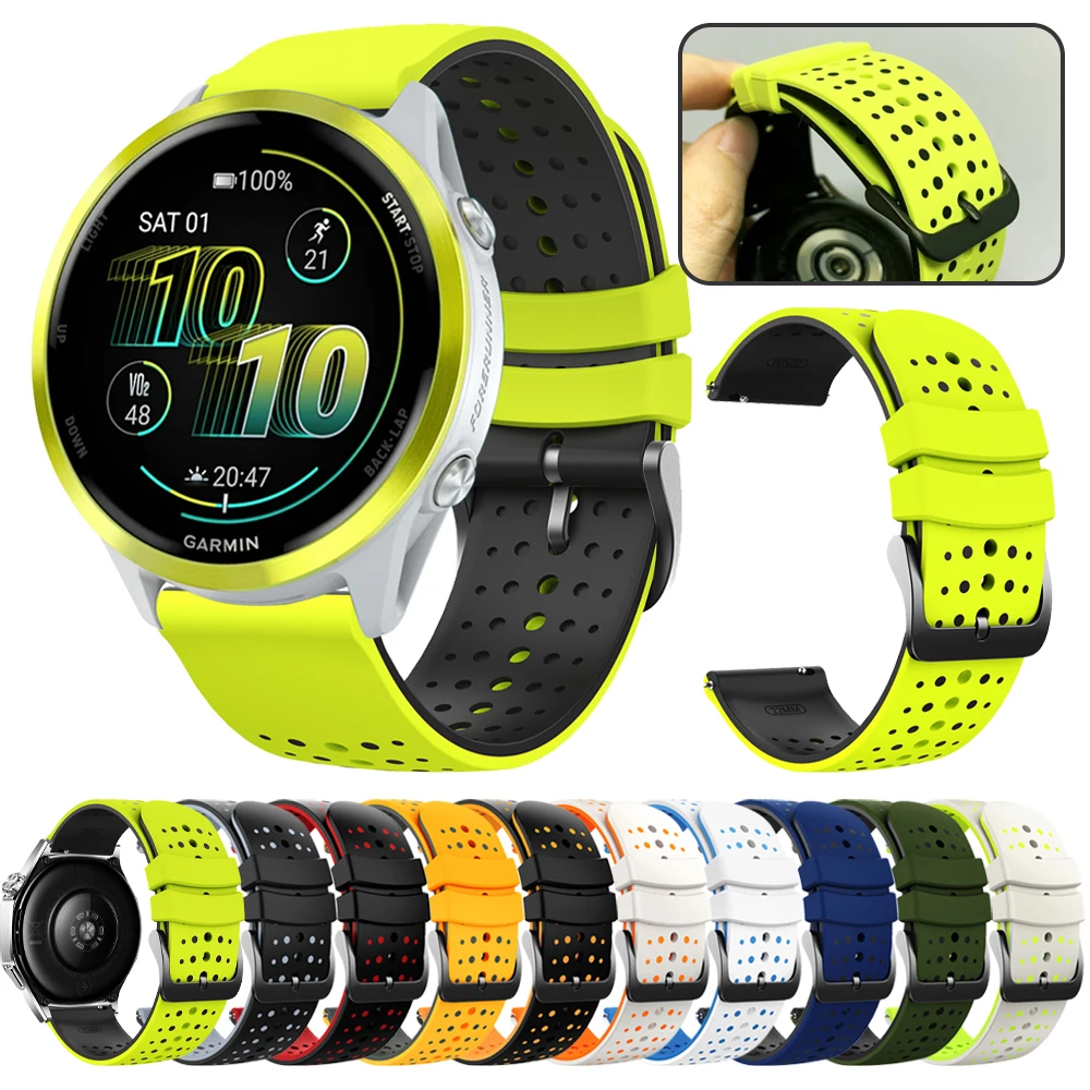 22 مللي متر سيليكون لينة حزام ل Garmin Forerunner 570 47 مللي متر 265 255 الموسيقى Vivoactive4 سوار للغارمين Venu 2 3 4 45 مللي متر الرياضة الفرقة