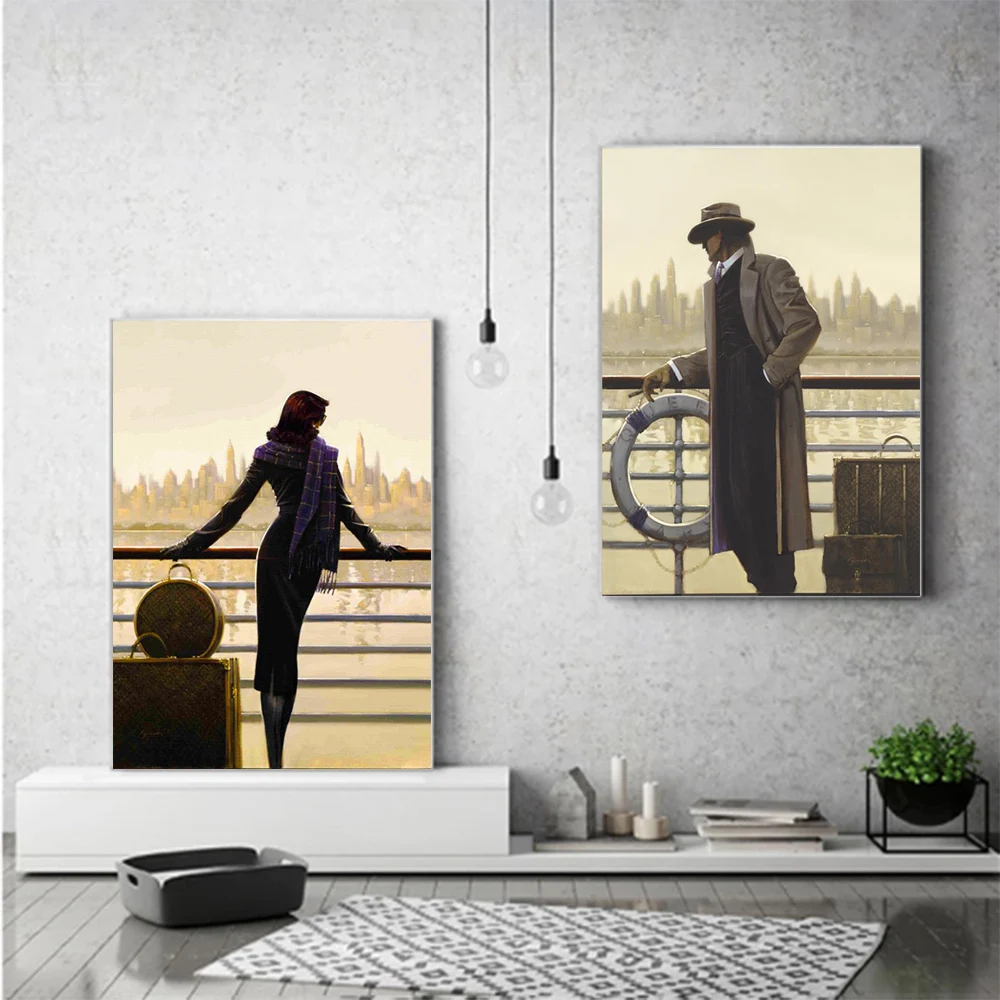 Vintage Men And Women Niche Nordic Style Wall Art Posters Modern Home Room Decor Canvas Painting Bar Mural Picture Print Artwork