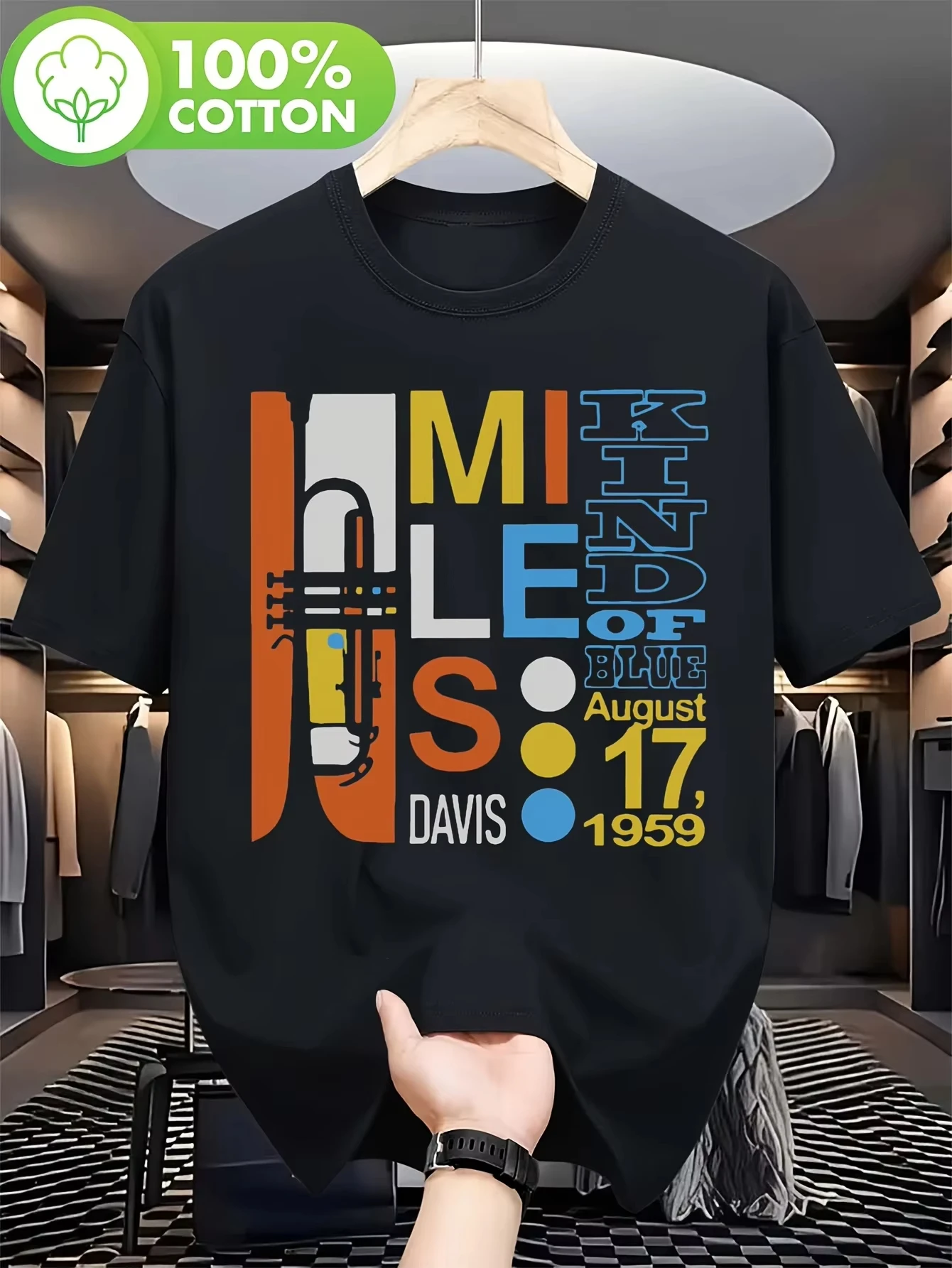 Camiseta para hombre Sir Miles Davis, edición conmemorativa del cumpleaños y la muerte de 1959, camiseta estampada, camiseta de moda de verano para hombre