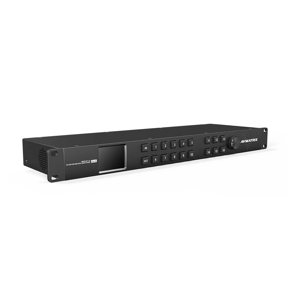 Avmatrix MSS1611-S Compact SDI Routing 16x16 Seamless SDI Video Matrix Switcher 1RU Rack Mount 16 Channels 3G/HD/SD SDI Switcher