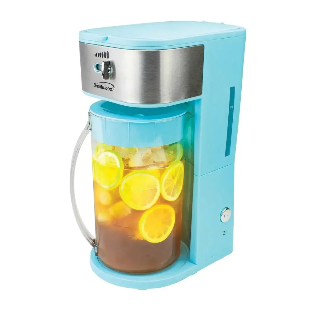 

Iced Coffee Tea Maker 8 Servings Blue Filter Basket Autoshutoff 700W Power