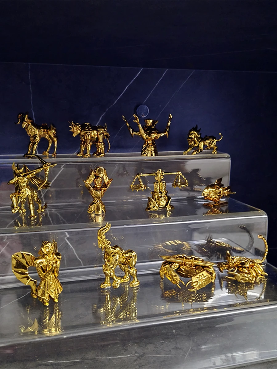 12pcs Spot Goods Golden Saint Seiya Pure Copper Solid Anime Figures Myth Of Holy Cloth Model Ornaments Collectible Toys Gift