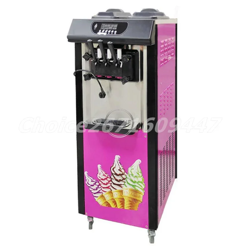 

Commercial Vertical Three Flavor Soft Ice Cream Machine Automatic Low Noise Soft Serve Ice Cream Machine Yogurt Vending Maker