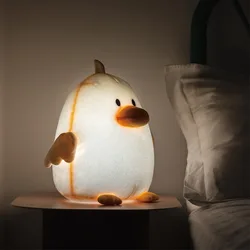 Luz nocturna de felpa recargable por USB para niños, muñeco de pato bonito, luz cálida para dormir, luz LED para dormitorio