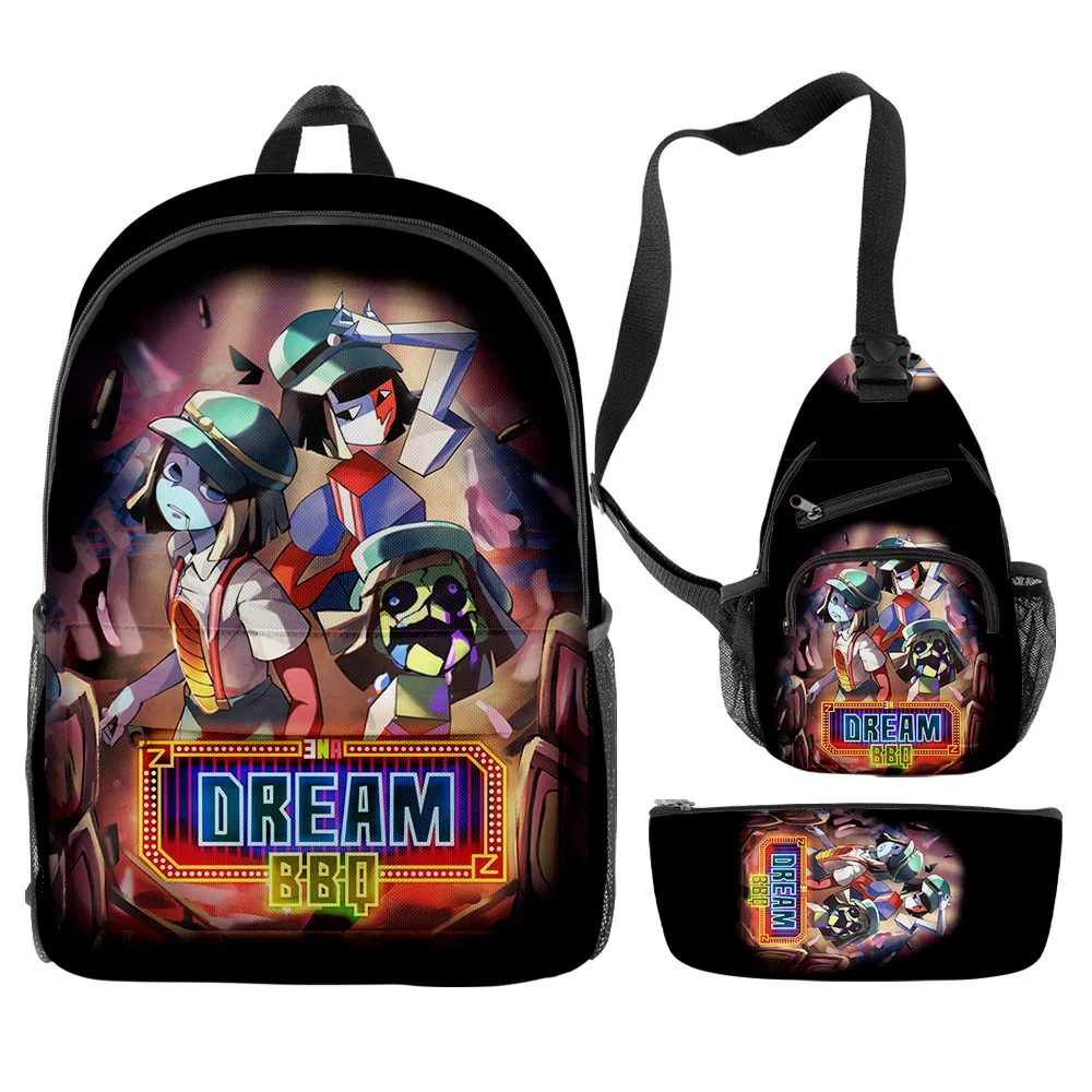 

Fashion Youthful Popular Funny ENA Dream BBQ 3pcs/Set Backpack 3D Print Bookbag Laptop Daypack Backpacks Chest Bags Pencil Case