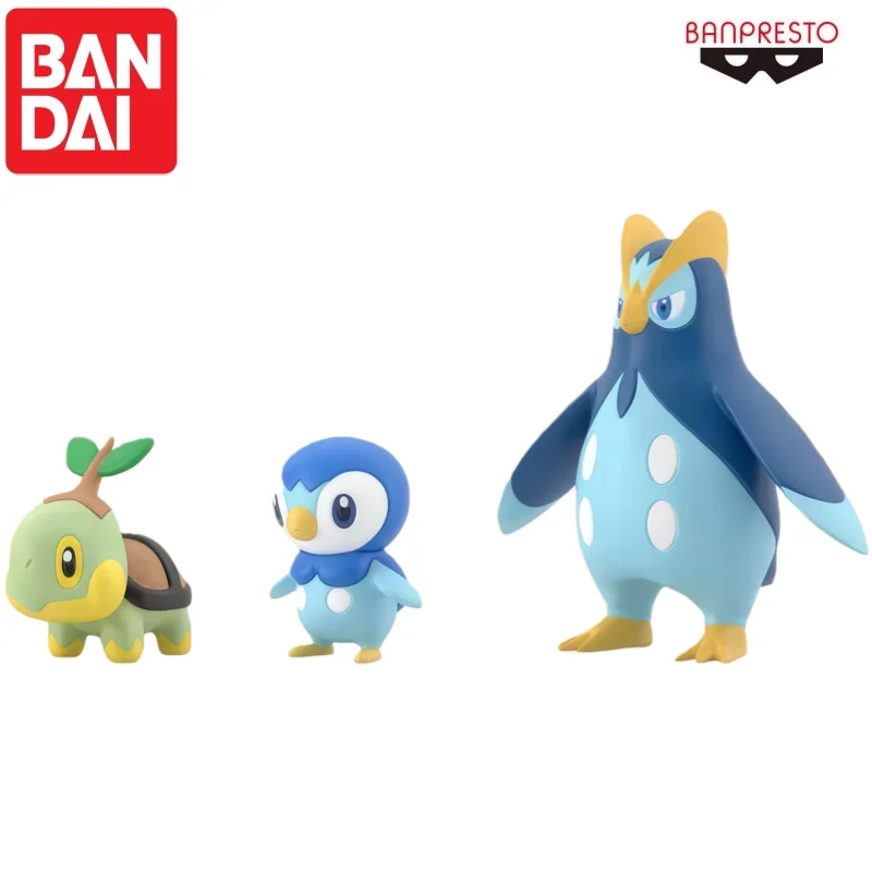 

In Stock Bandai Original Banpresto Pokemon Turtwig Piplup Prinplup Action Figure Model Doll Brand New Boxed Anime Characters