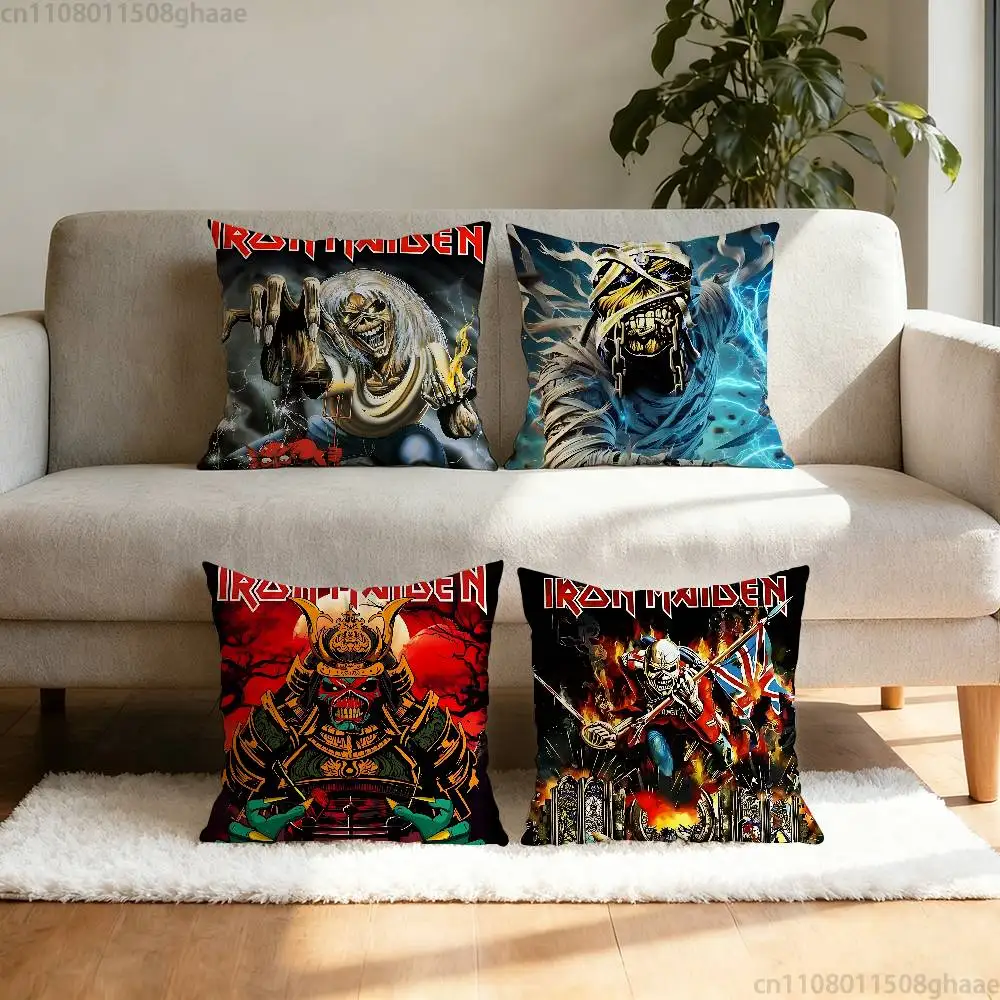 Band H-Iron Maiden-W pillowcase casual style decoration, suitable for home decoration (excluding pillow core)