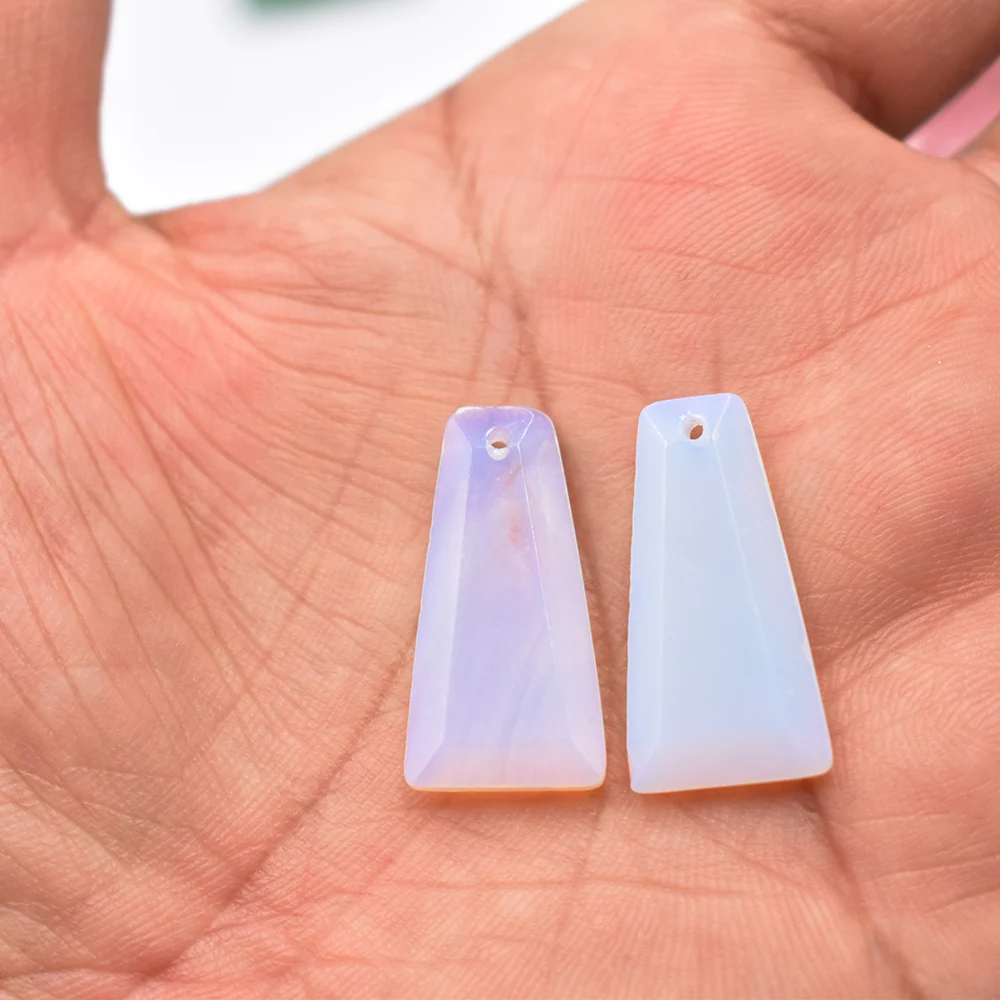 Großhandel 12 Stück/Set 25*13*8mm modischer natürlicher Tigerauge-Stein Amethyst Rosenquarz Trapezform Anhänger für Schmuckherstellung – Detail 10
