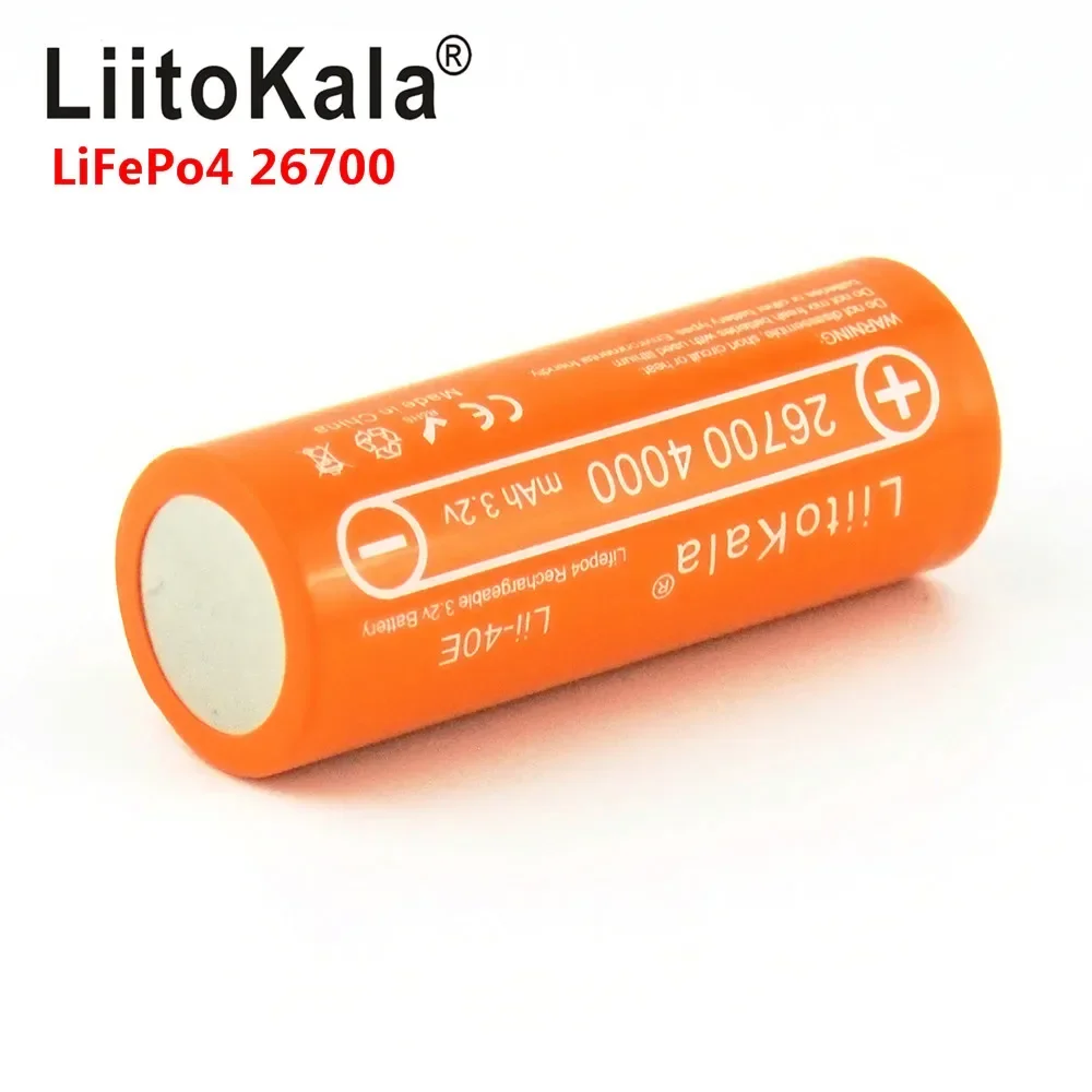 LiitoKala Lii-40E 3,2 V 26700 batería recargable LiFePO4 4000mah celda de litio para 24V e-bike power HID luz solar 26650