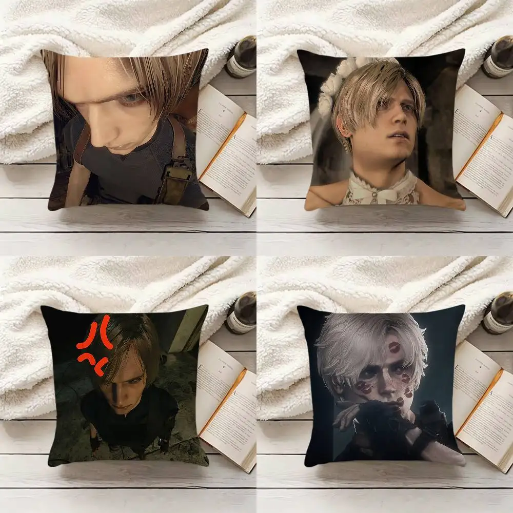 E-Evil G-Game L-Leon K-Kennedy Capa de almofada para sofá, sala de estar, adequada para decoração de casa, quarto e sala