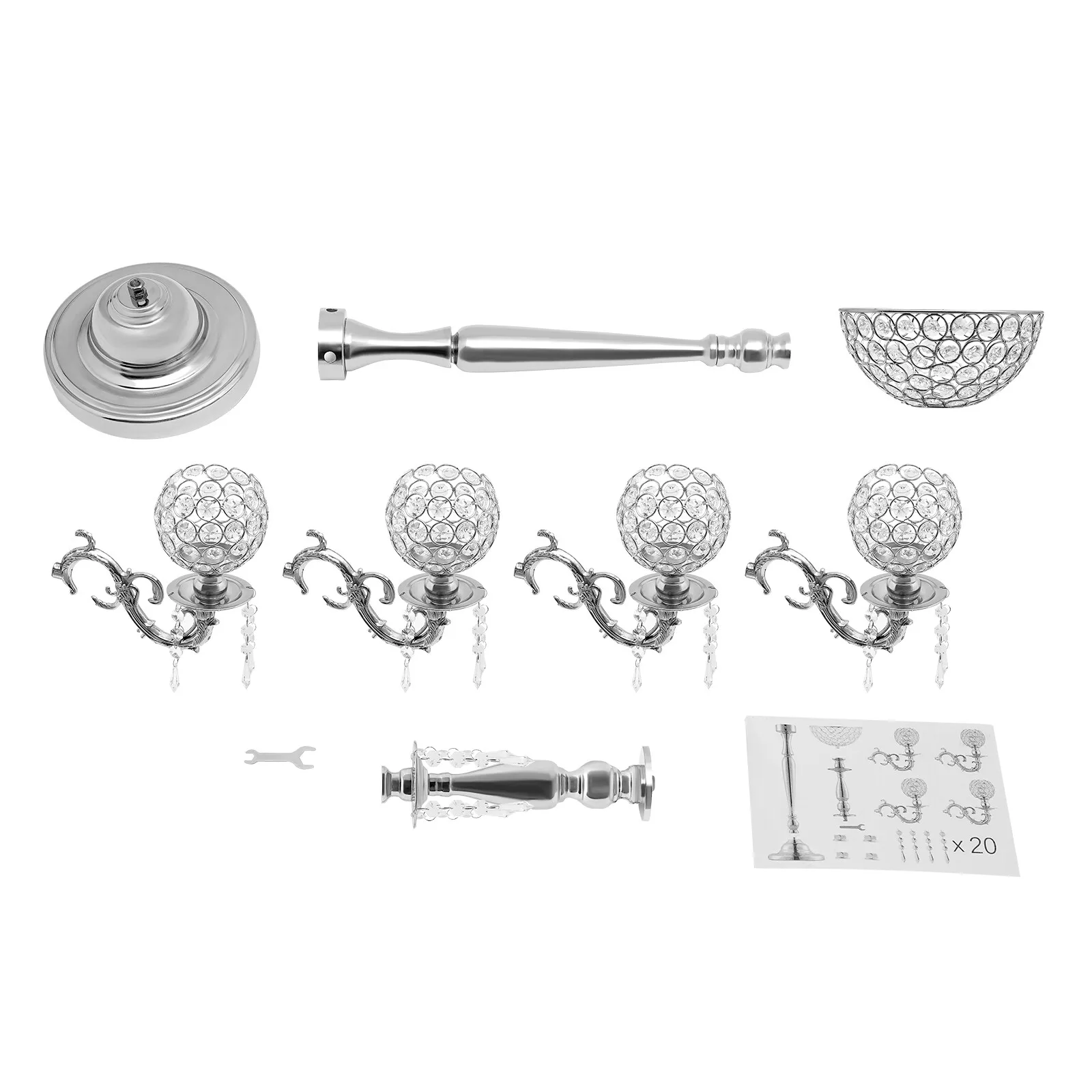 89 سنتيمتر الجدول الشمعدانات نذري شمعة عصا حامل 5 الذراع الزجاج الكريستال محور