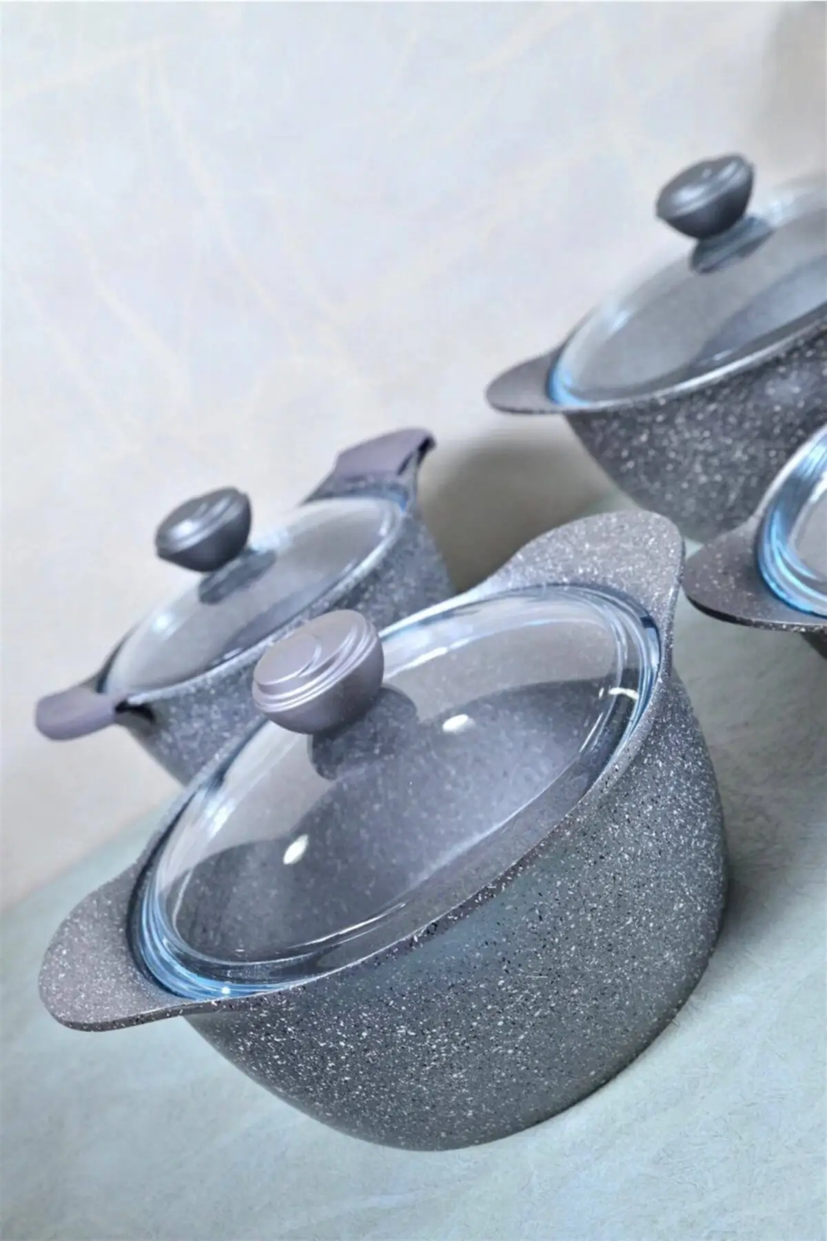 

DOLBOVI 8 piece Neymar granite Cookware Set-gray Cookware Set