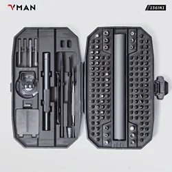 VMAN 156in1 Mini Electric Screwdriver Set Precision Repair Tools Magnetic Phillips Screw Driver Bits for iPhone PC Watch Camera