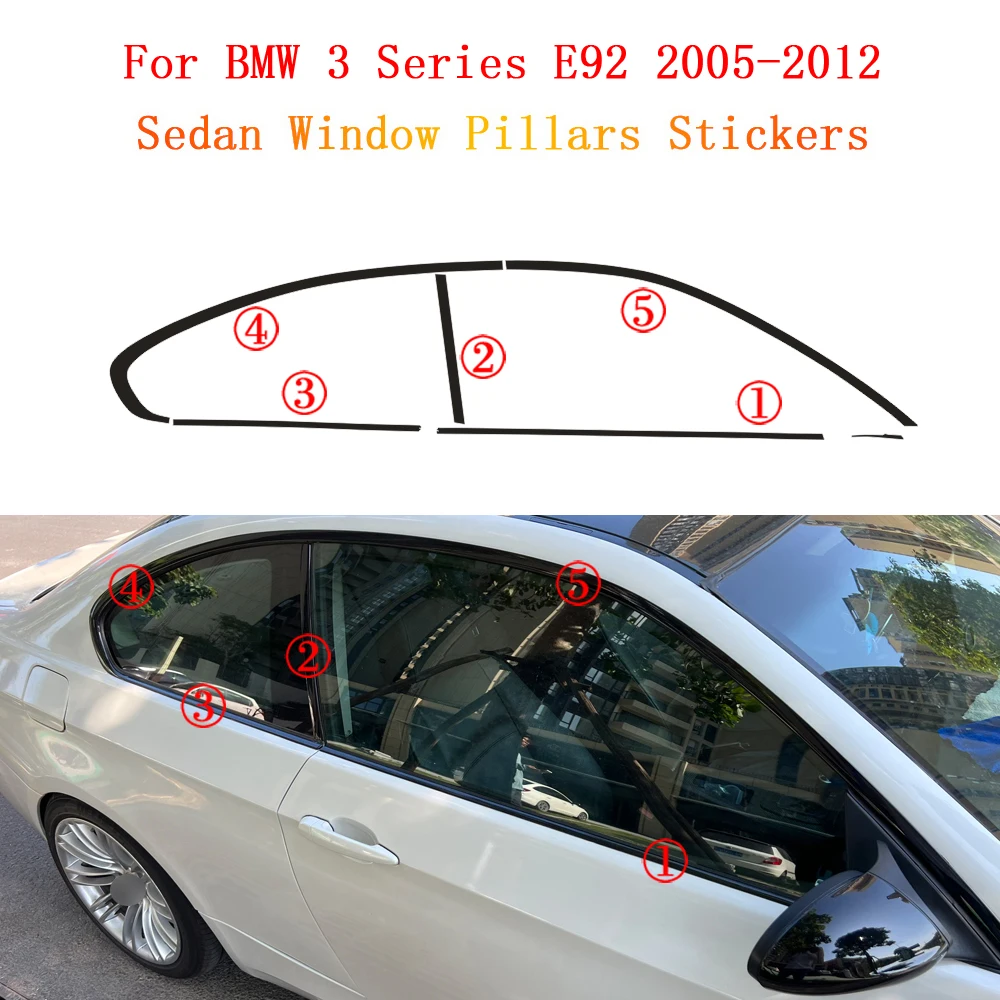 

Для BMW 3 серии E92 2005-2012 купе, окно, хромированное затемнение, стойки ABC, глянцевые черные наклейки