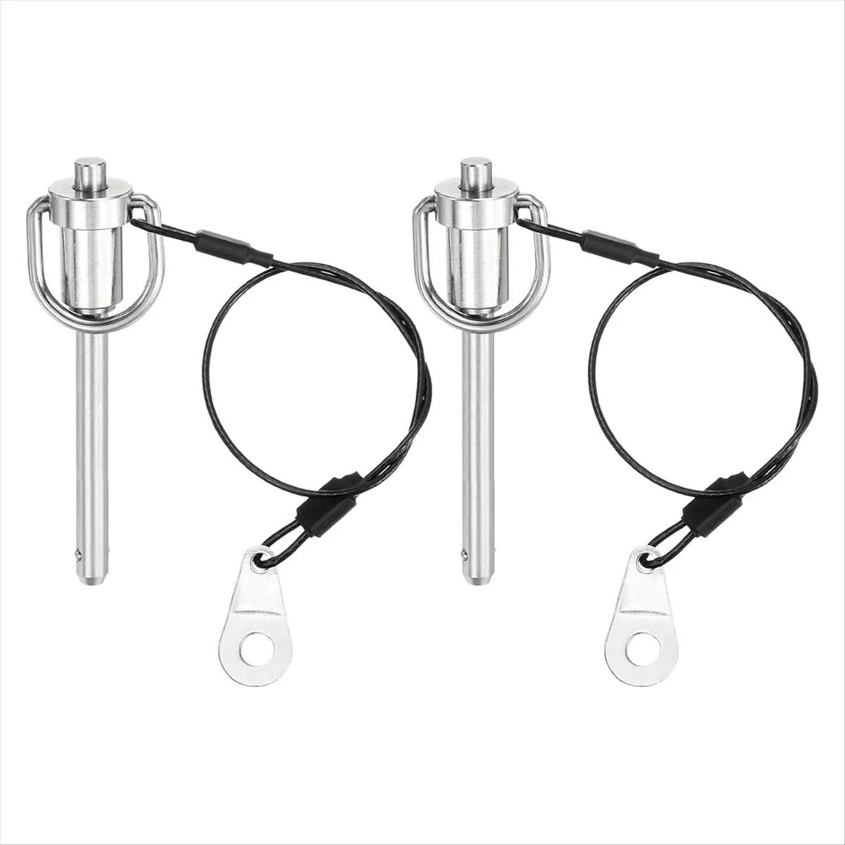 SSR 2Pcs Quick Release Pin, 6x50mm(Dia.X L) Push-Button Ball Locking Pin Stainless Steel Ring Handle Locking Pin with Wire