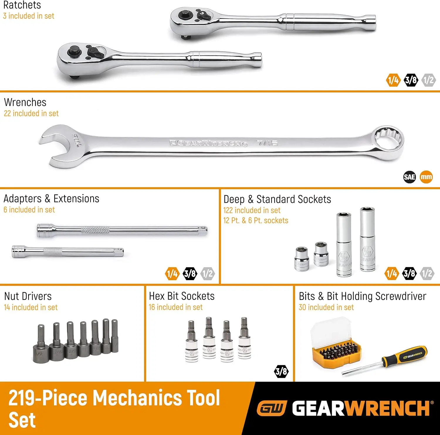 Pc. Mechanics Tool Set In 3 Drawer Storage Box - 80940