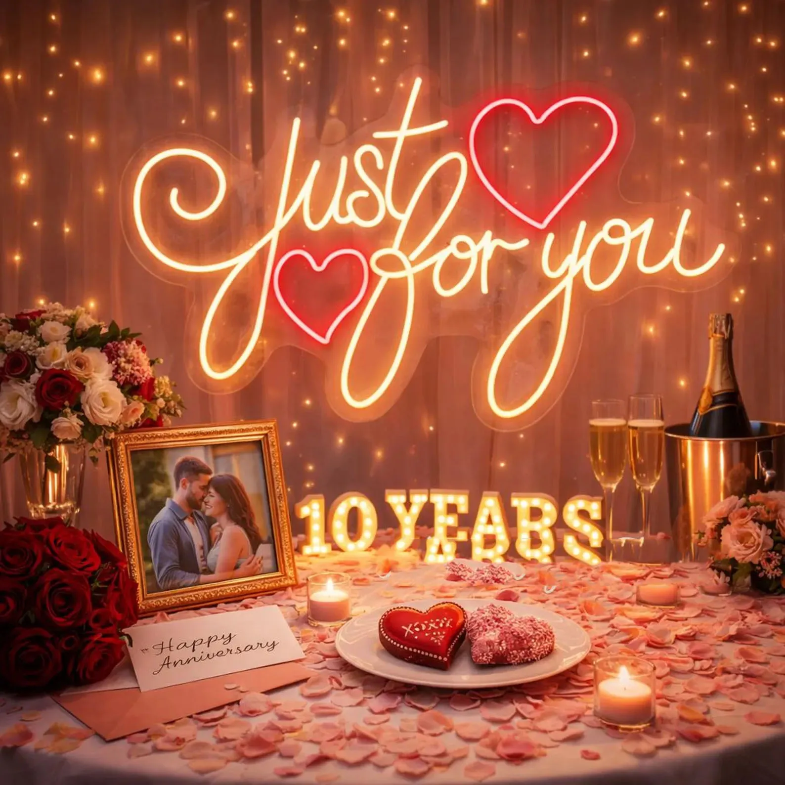 Just For You Led Neon Sign,Wedding Decor,Gift for Her Couple,Engagement Sign,Valentine Decor,Proposal Decor,Anniversary Gift