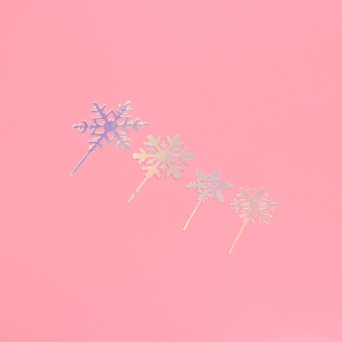 

12 PCS Christmas Snowflake Toys New Year Cupcake Toppers Decor Christmascake Holiday Snowflakes for Decorating Decoration