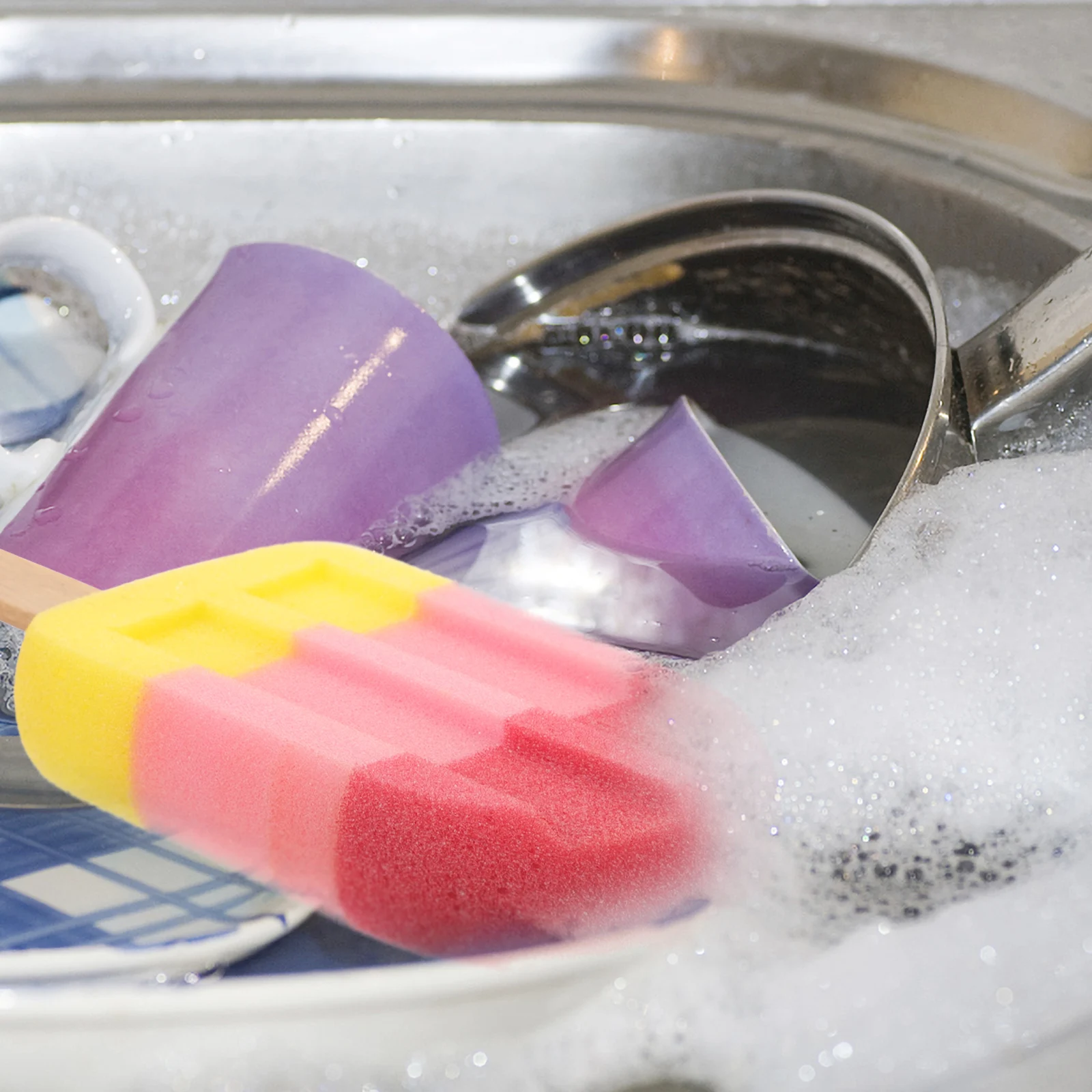 

Ice Cream Sponge Multi-purpose Cleaning Brush Unique Shape Kitchen Scrubber Durable Strong Water Absorption Delicate Surface