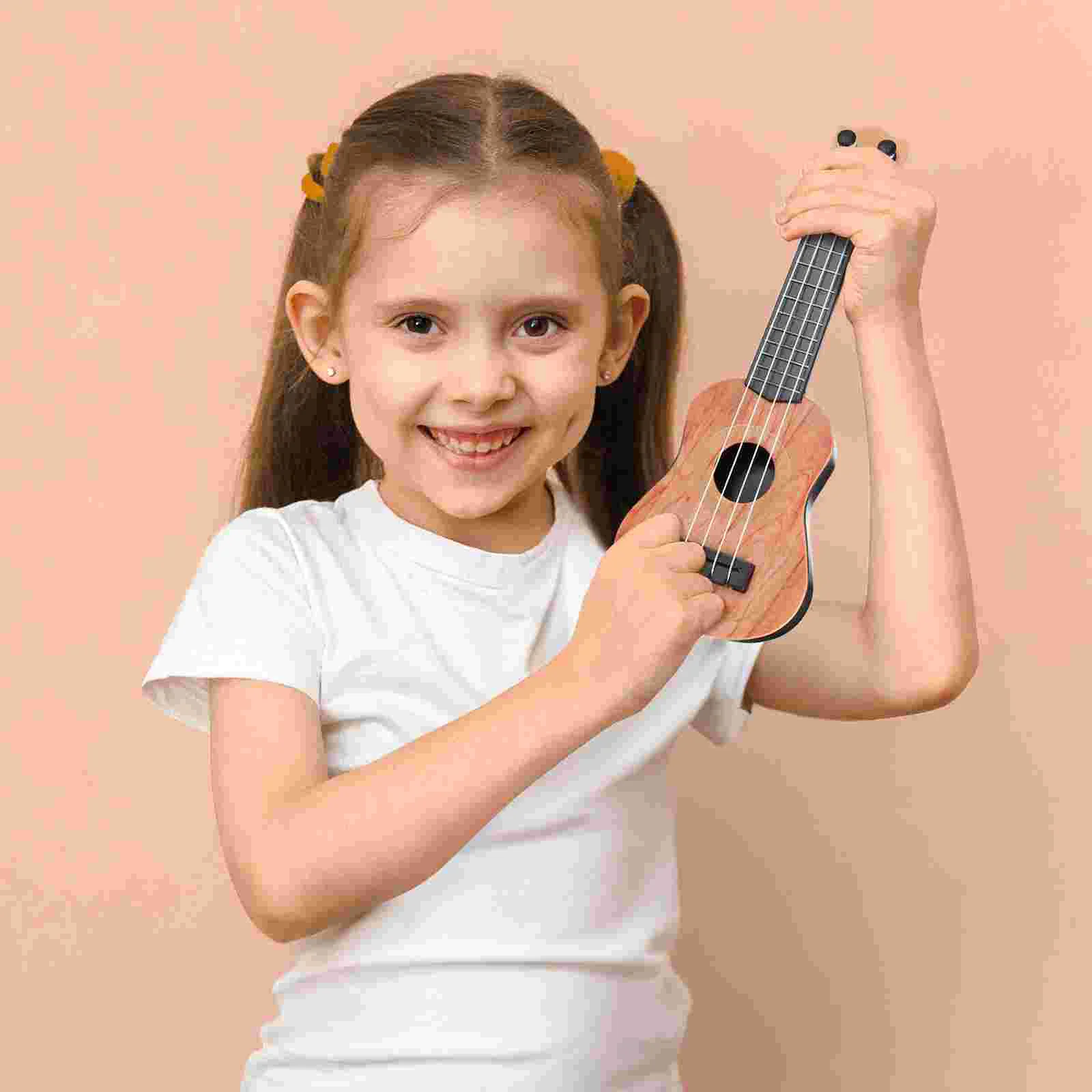 Mini Ukulele Music Toys Kids Model Girls Age 4-5 Classical Musical Instrument Models Plastic Children Baby Guitar