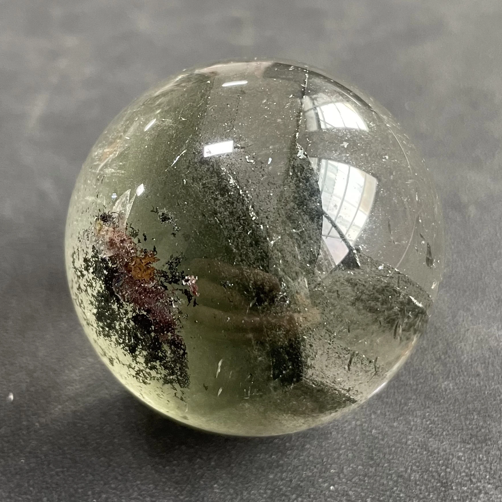 156g Natural Stone Green Phantom Sphere Polished Quartz Ball Reiki Healing Gift Crystal Ball Room Decor Y1120