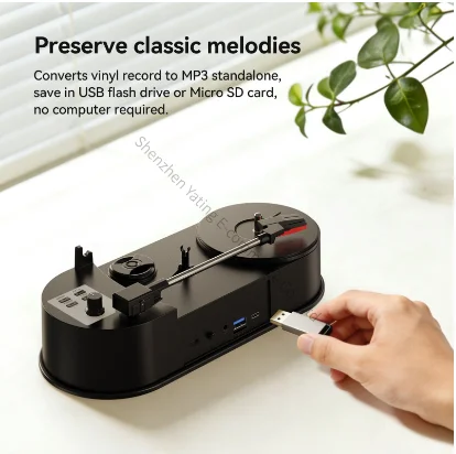 New Vinyl Record Recorder Gramophone Direct-to-U Flash Drive MP3 Dual Speed 33 45 Rpm Ezcap613p