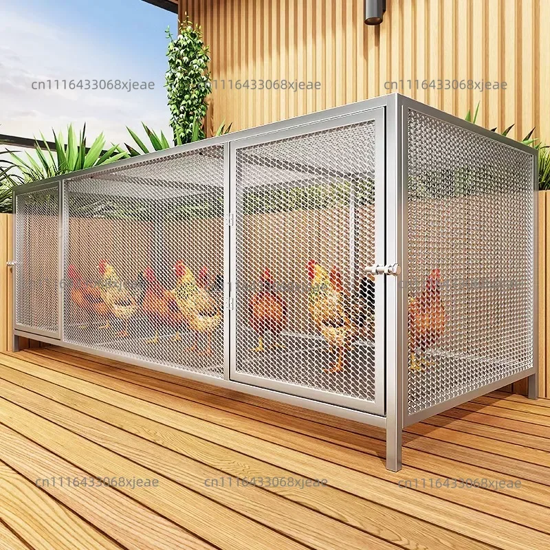 Chicken Cage Household Outdoor Large Square Pipe Dense Mesh Rainproof Rural Rutin  Breeding Cage
