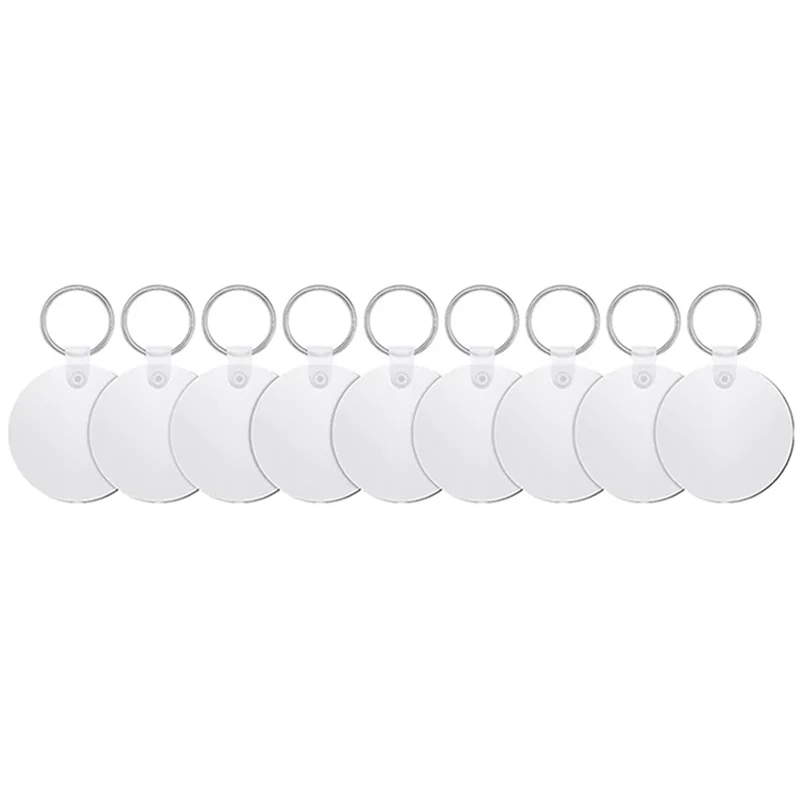 

AG-72 Pieces Sublimation Blank Keychains Kits With Heat Transfer Keychain MDF Blank Keychain Blank DIY Keychain (Round)